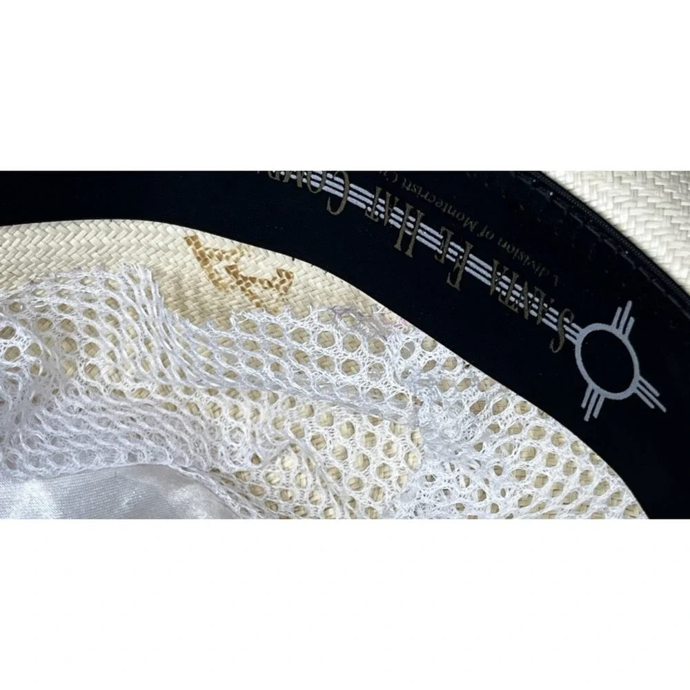 Woven Straw Panama Fedora Sun Hat Santa Fe Hat Co Montecristi Size 60 XL Damaged